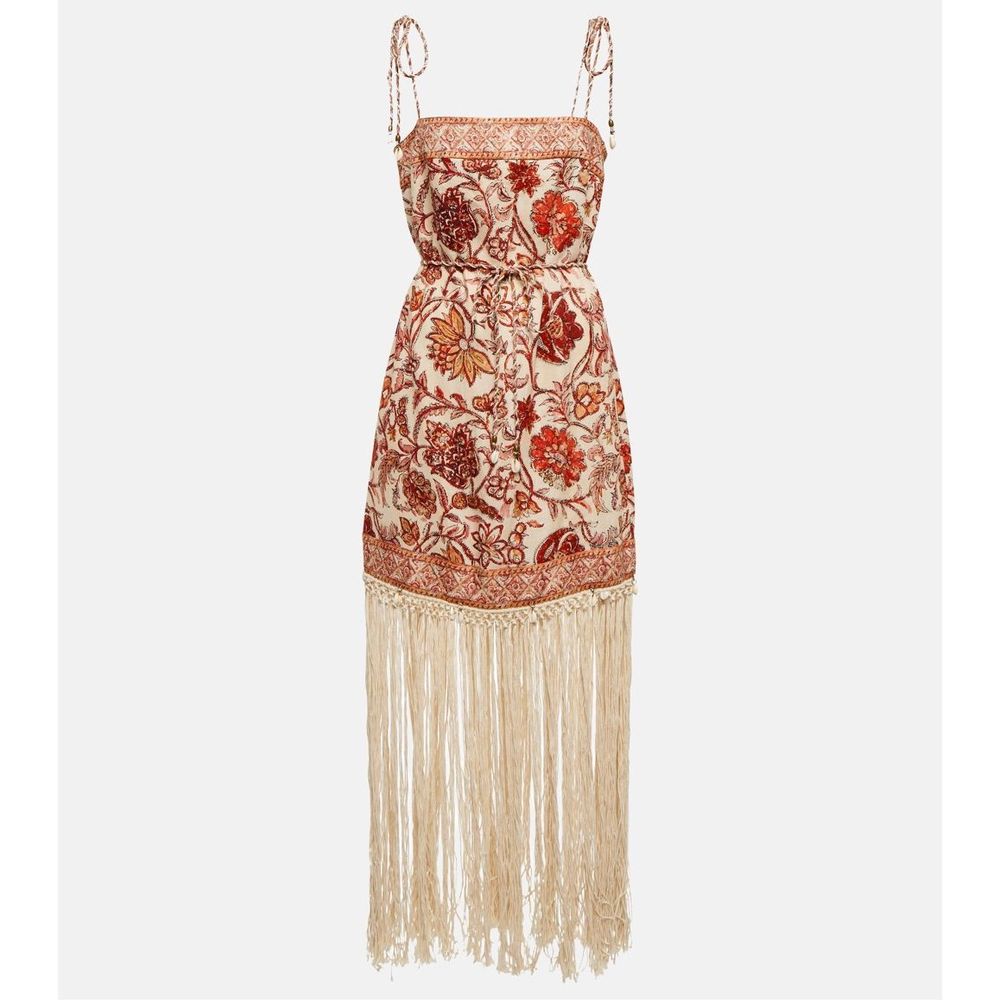 ZIMMERMANN Vitali Fringe Maxi Dress in Cotton - Picture 1 of 16